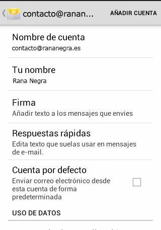 Edición de correo en Android