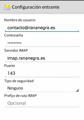 Configurar servidor entrante Android