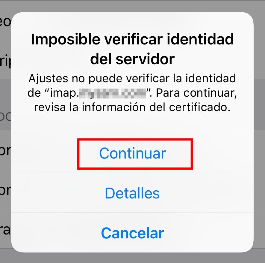 Configurar servidores email en Iphone