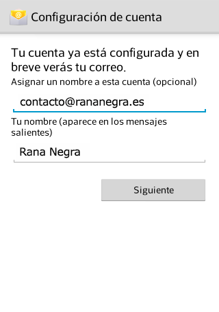 Cuenta de correo en Android