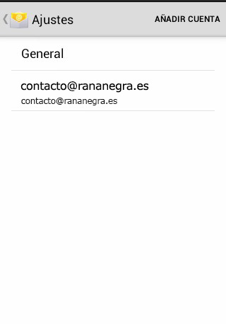 Ajustes de cuenta de correo en Android