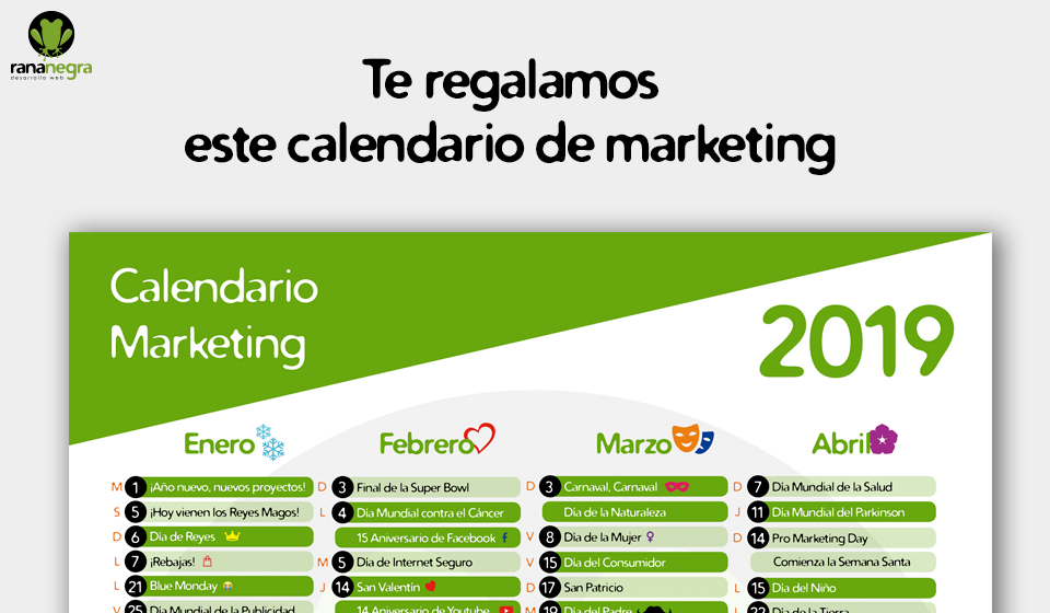 Te regalamos este calendario de marketing para que no pierdas ninguna oportunidad de llegar a tus clientes