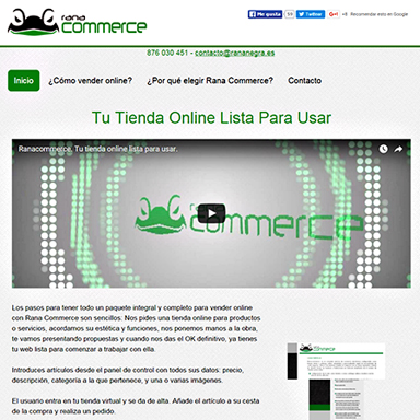 Web producto rana commerce